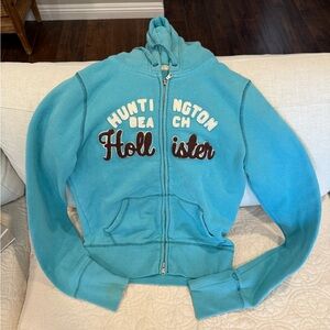 Y2K Hollister Blue Zip-Up Hoodie